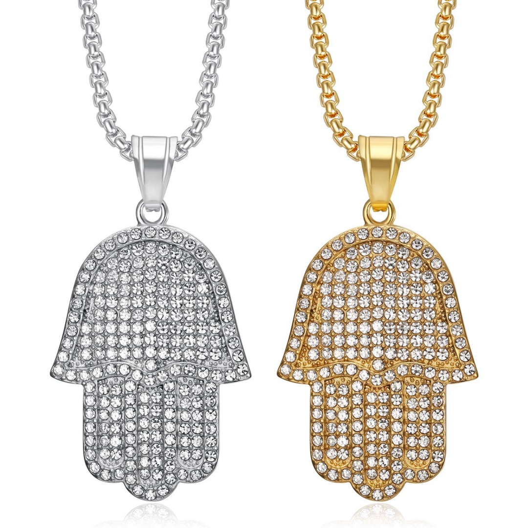Tulsi Holy Basil - Collana Amuleto Hip Hop Iced Out